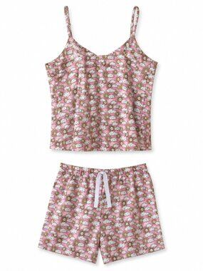 BedHead Pajamas Pink Floral Cami Short Set XS